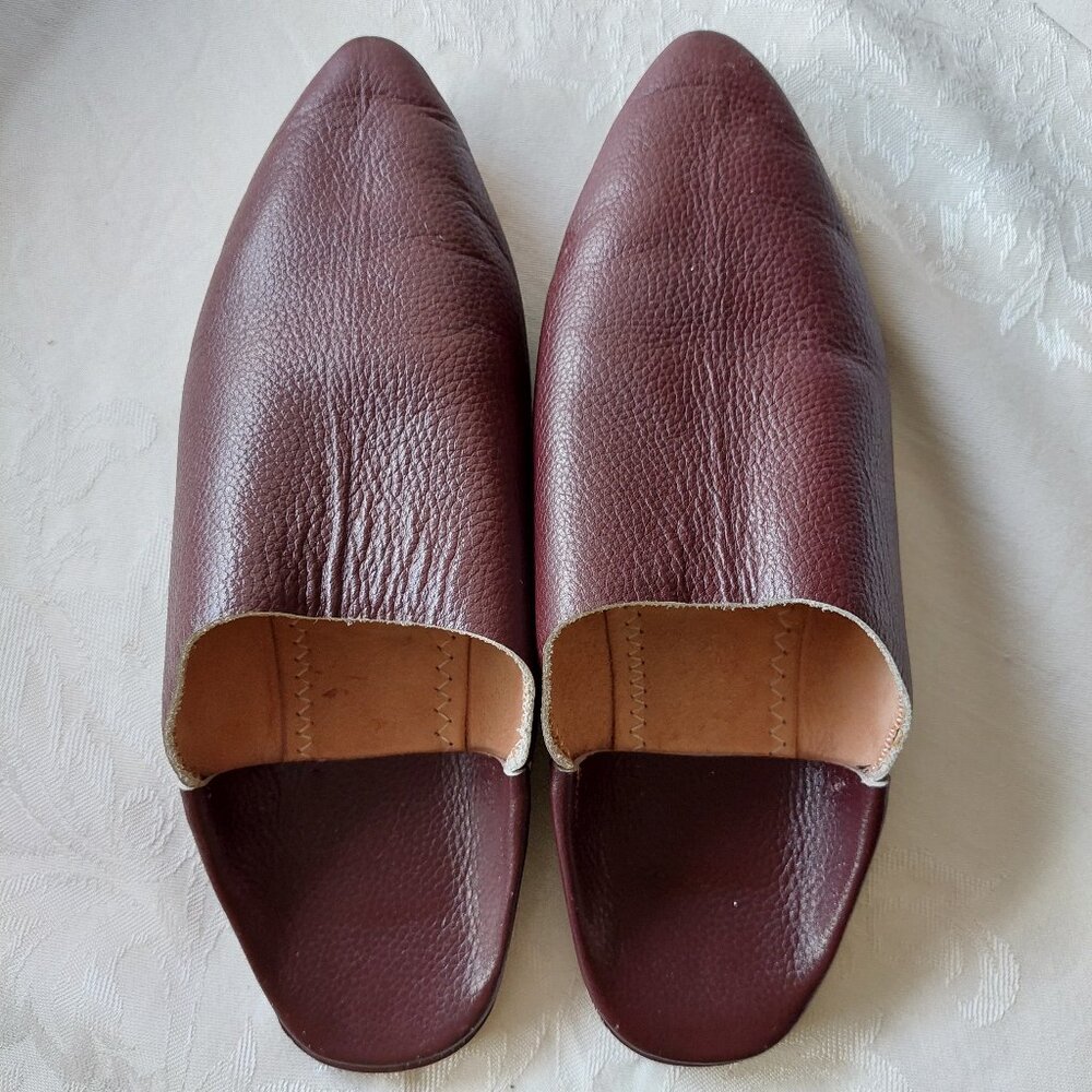 Babouche Moroccan Slippers Royal Atlas leather Men's Size 8 Wome's 9